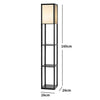 black floor lamp with shelves