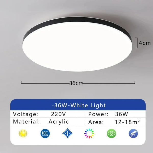 360mm black led light